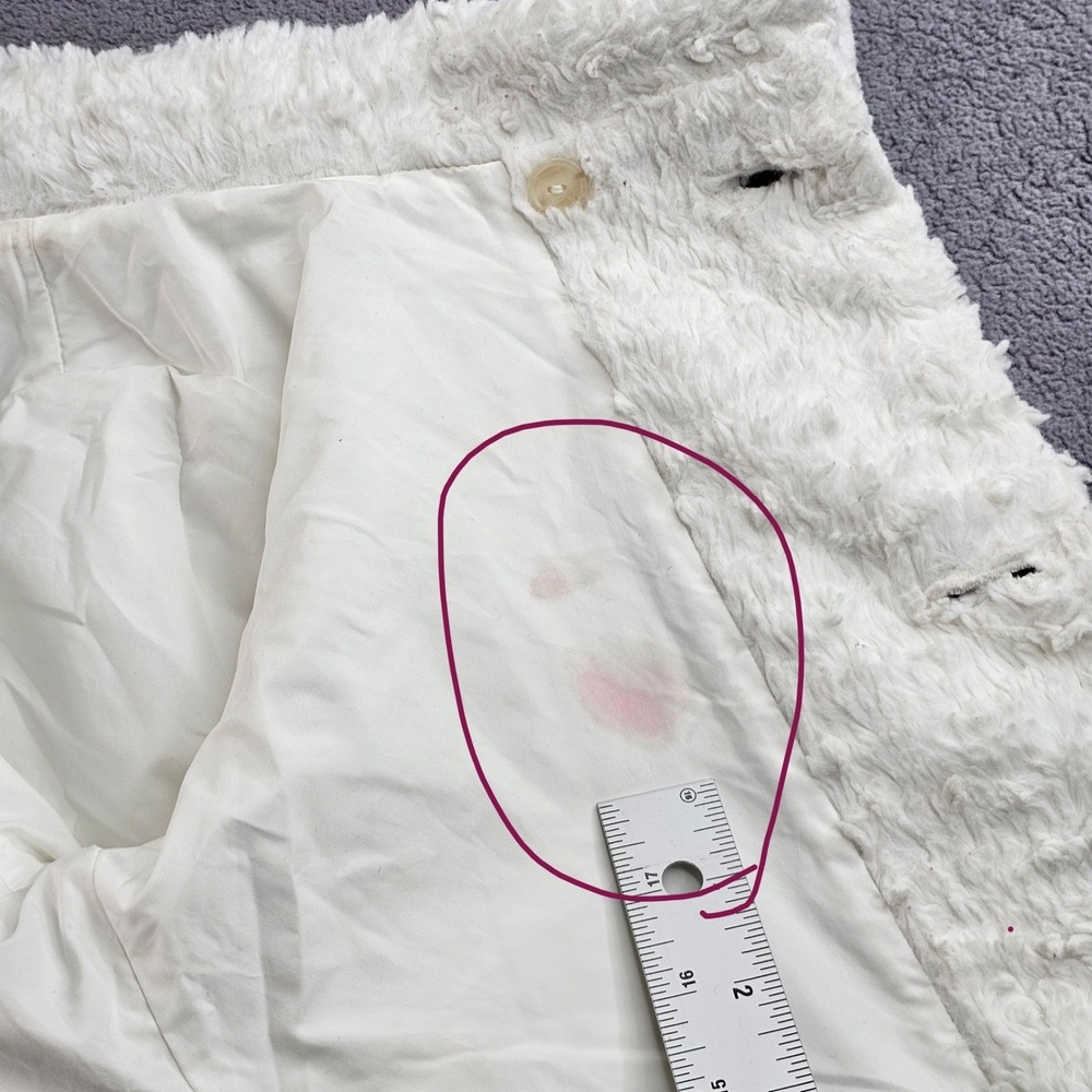 Patagonia Fleece Jacket Girls M/10 White Long Sleeve Mock Neck Button Front - Picture 6 of 10